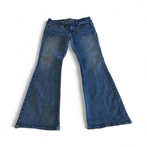 American Eagle Outfitters Women’s Y2K Low Rise Kick Boot Stretch Jeans Size 10 - Picture 1 of 11